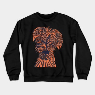 Dog. Scruffy Mutt, Orange. Crewneck Sweatshirt